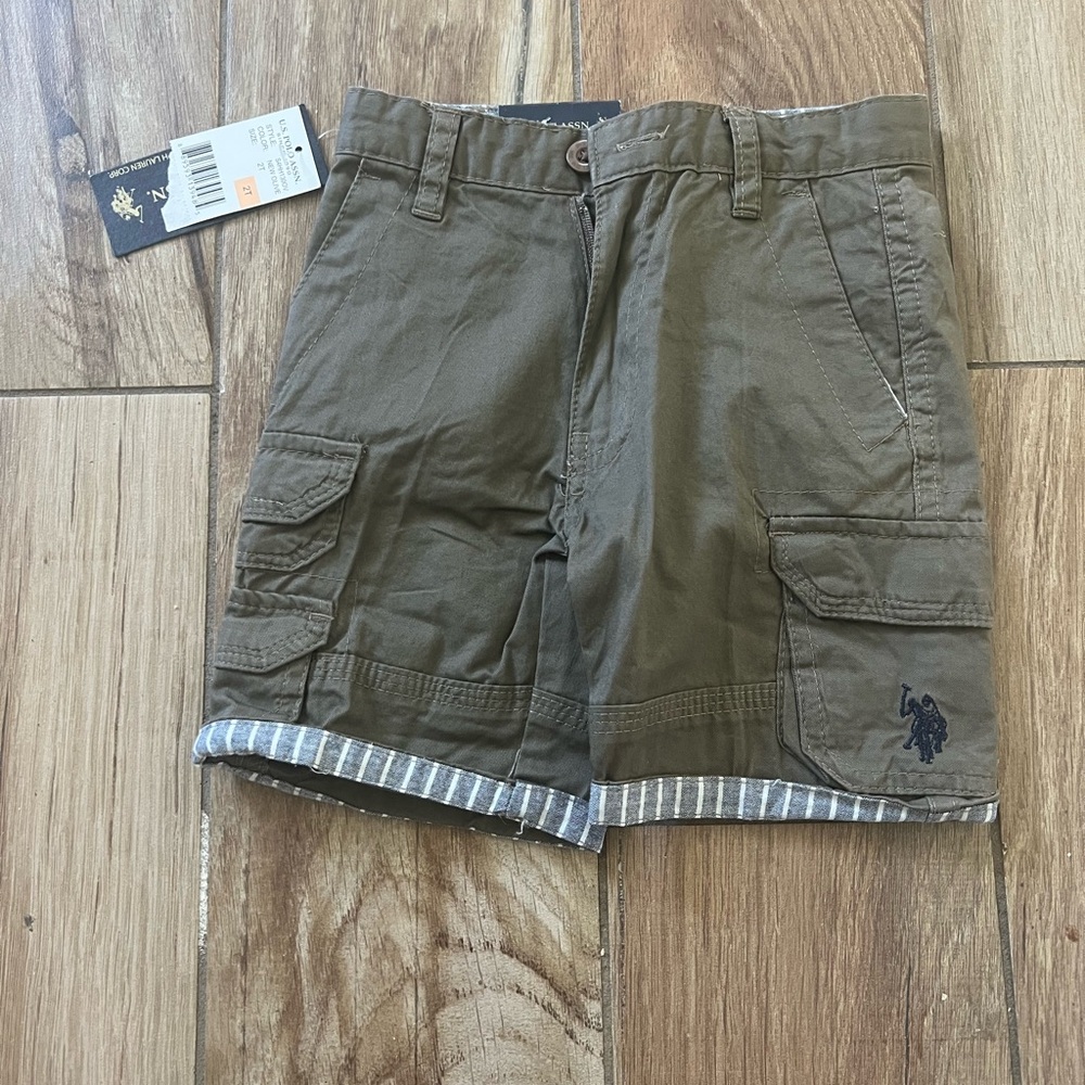 U.S. Polo Assn boys Olive Cargo Shorts size 2 T